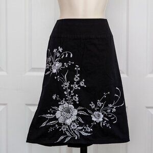 Embroidered Silver & Gray Cotton Skirt